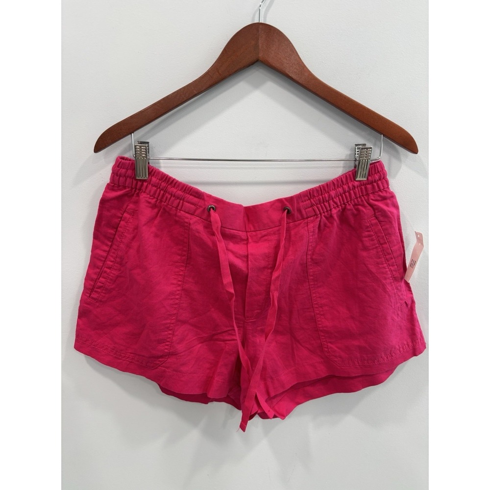 GAP Women's Pink Linen Blend Shorts Large NWT Lightweight Summer Casual Comfort
